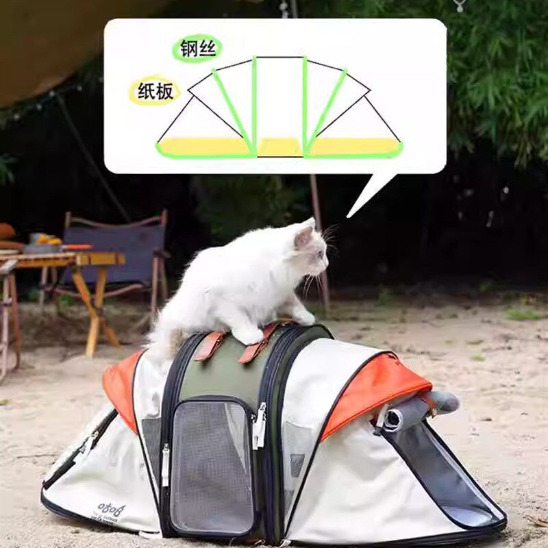 咕噜宠物猫包外出便携宠物帐篷包大空间猫咪双肩猫背包透气露营