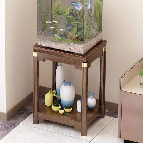 实木鱼缸架子花架子落地式鱼缸柜鱼缸桌子L龟缸架鱼缸底座边几角