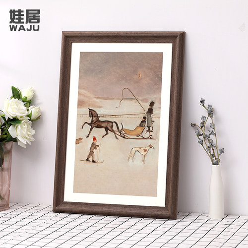 实木画框装裱大尺寸相框挂墙a3A4K卡纸艺术N水彩8开素描空外架定