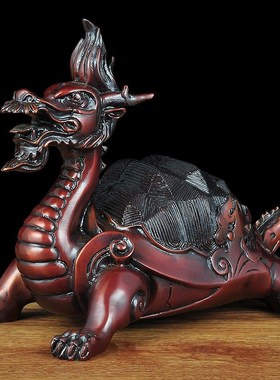 彩铜龙龟摆件家居客厅玄关招财工艺品办公室桌摆设乔迁开业礼品