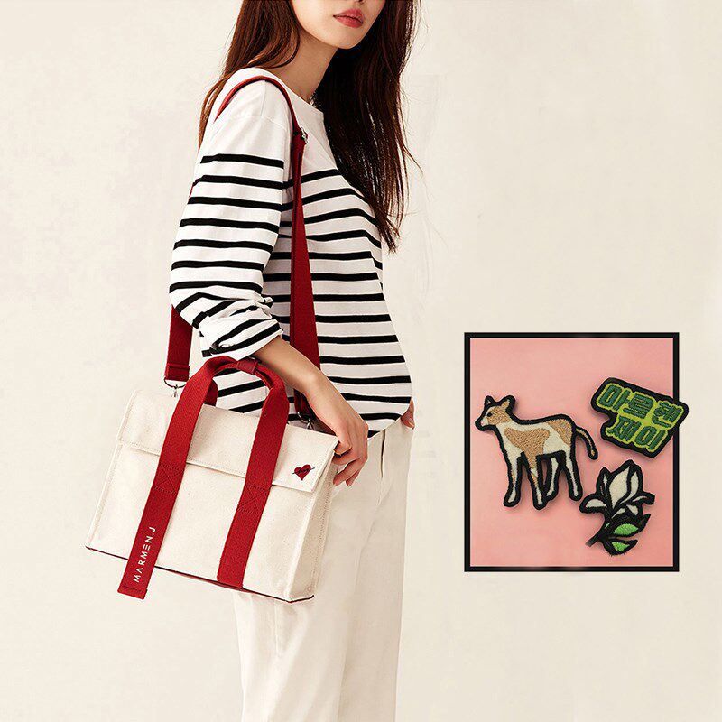 韩版帆布包定制logo单肩斜挎大容量手提购物袋定做礼品订制包包