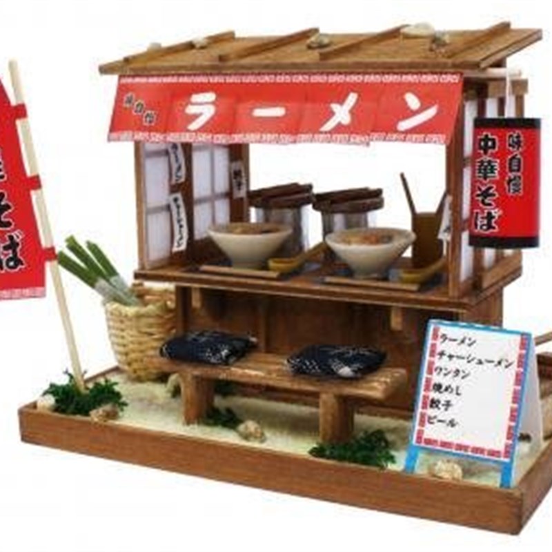 DIY迷你小屋 娃娃屋 模型屋 迷你店铺 手工N材料包昭和摊贩/拉麵