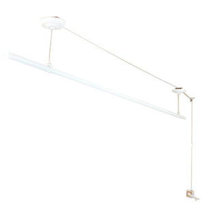 手动晾衣架单杆手摇升降白色室内外晒衣架晾衣杆阳台自动晒被架单