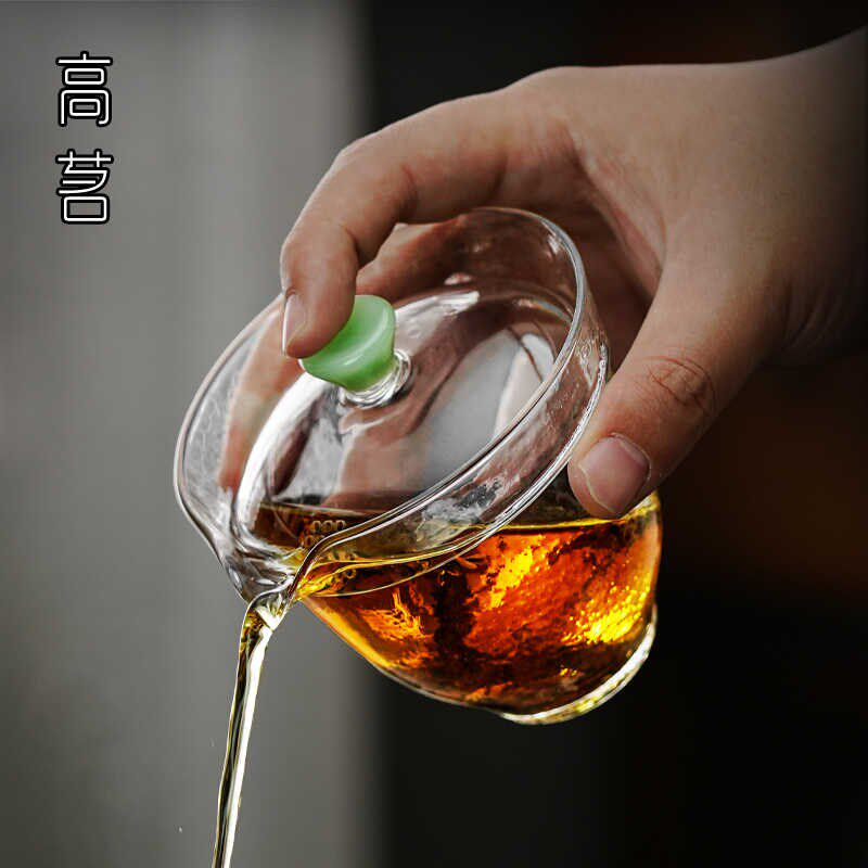 红茶专用泡茶壶玻璃盖碗s泡茶碗茶具配件功夫茶杯家用冲茶壶带过