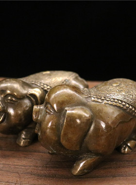 纯铜财福猪  生肖猪家居客A厅摆件 茶桌 酒柜送礼装饰品