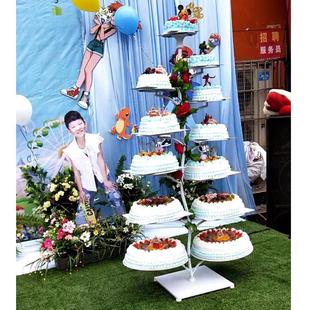新款 欧式 多层树形铁艺蛋糕架子6层8层10层12层生日婚庆婚礼展示台