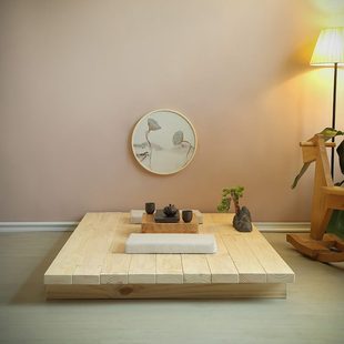 日式纯实木榻榻米床酒店民宿单双人床阁楼地台矮床原木板家具定制