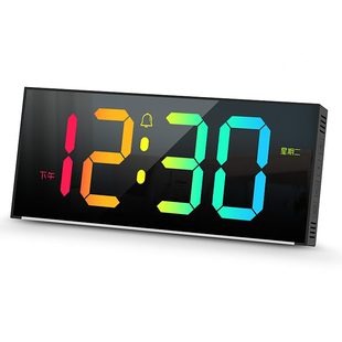 摆台桌面大屏氛围灯简约时间显示器 电子时钟数字钟表挂墙壁挂式