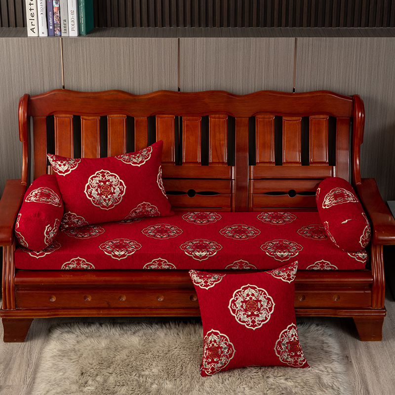 45D高密度加厚加硬沙发海绵垫定做雪尼尔实木沙发垫防滑可拆洗