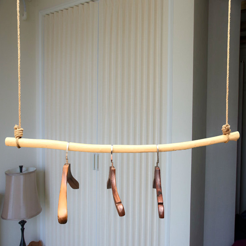 服装店衣服展示架店铺挂衣架橱窗墙上装饰复古架子壁挂式实木吊架