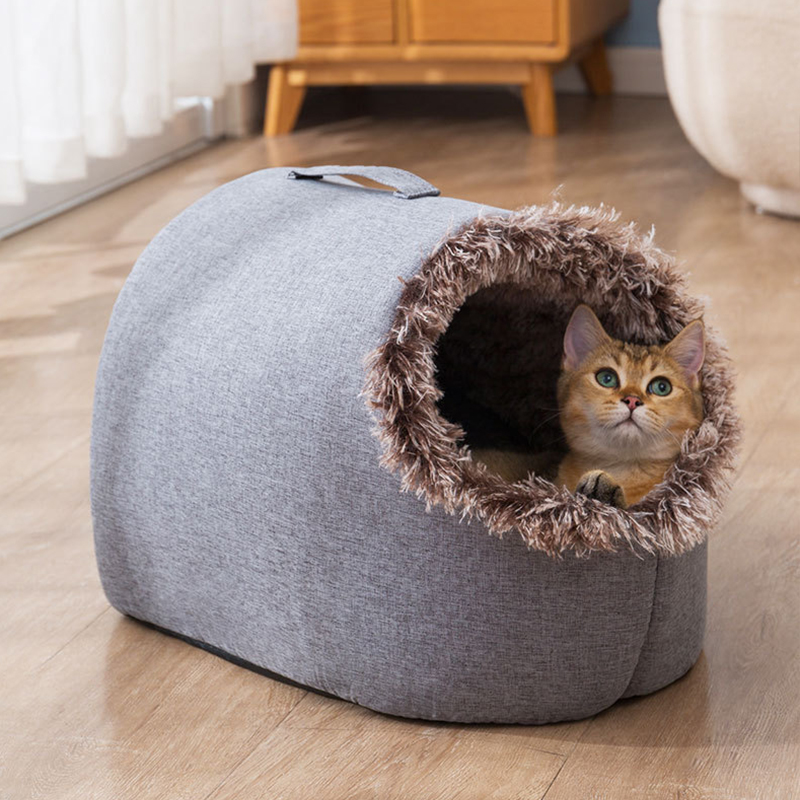 猫窝封闭式新款秋冬季加绒保暖防风宠物窝睡袋猫咪深度睡眠窝狗窝