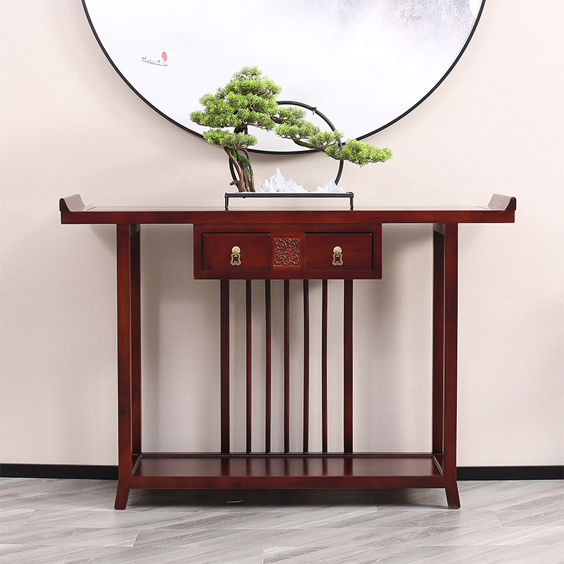 新中式玄关桌靠墙玄关柜中式全实木简约供桌条案禅意轻奢端景台