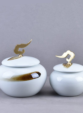 新中式陶瓷储物罐别墅酒店样板房家居客厅玄关酒柜书柜装饰品摆件