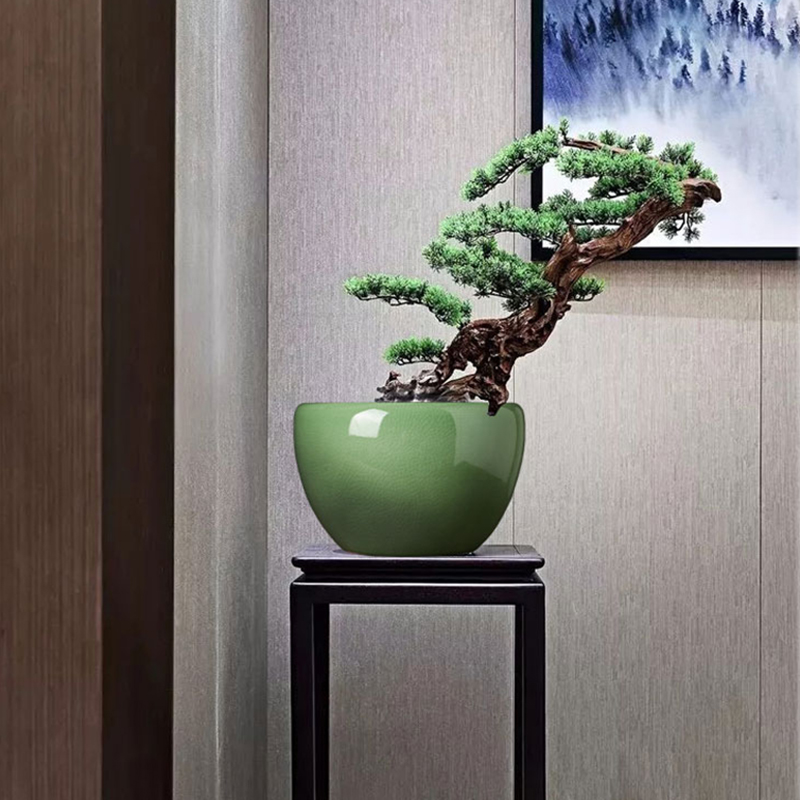 景德镇陶瓷荷花缸大号冰裂釉种树缸庭院养鱼水缸月季睡莲荷花盆缸