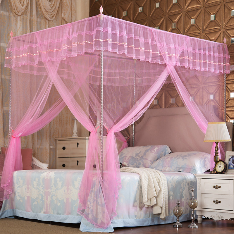 单独蚊帐不含带支架三门帐纱落地式方形宫廷1.51.8米床双人单人