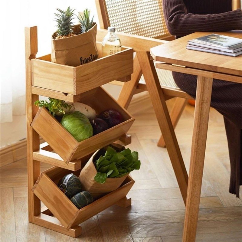 全实木多层书架置物架玩具收纳架餐边柜零食架客厅厨房蔬菜水果架,住宅家具,家用陈列柜,淘宝优惠券,粉丝福利购,淘宝优惠卷