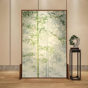 实木移动屏风隔断客厅入户遮挡玄关背景墙竹影座屏 东方美学新中式