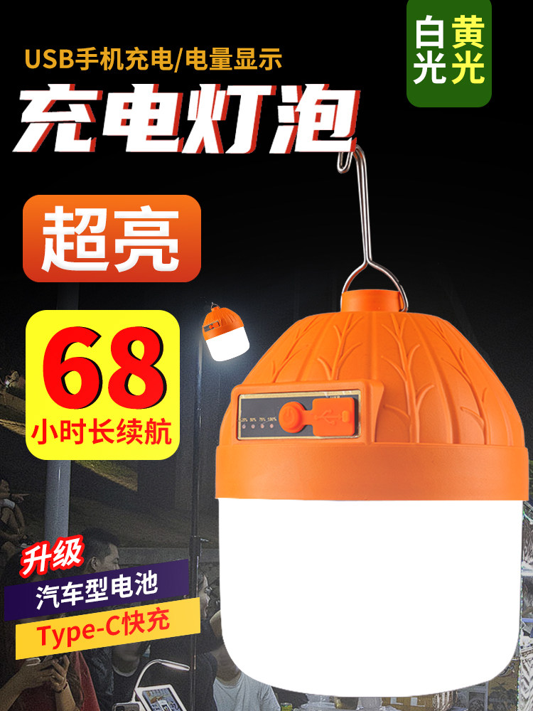 充电照明灯户外露营家用停电应急灯移动式led地摊灯泡夜市摆摊灯