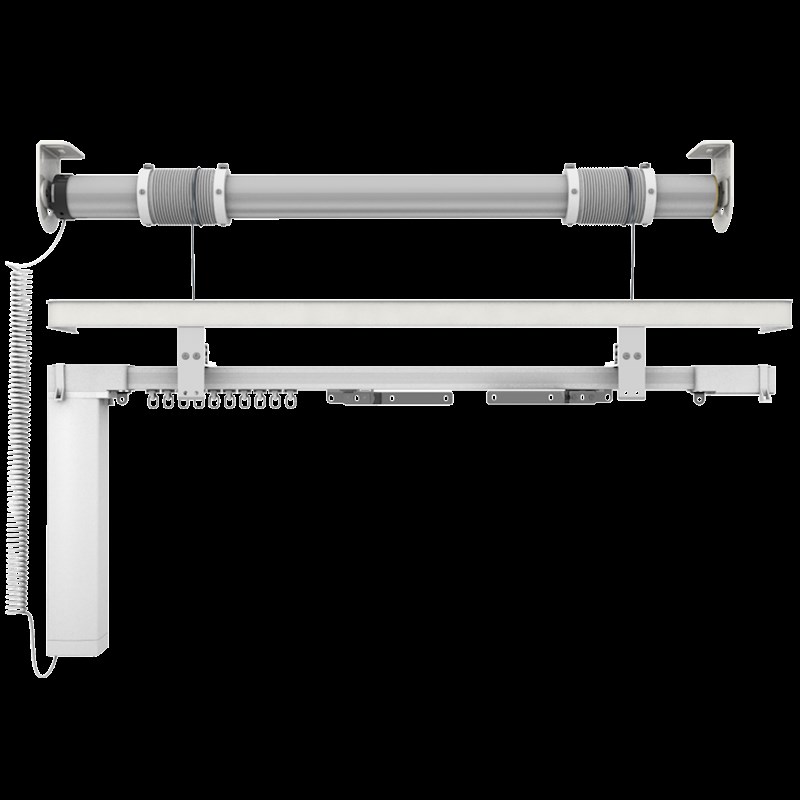 致尚升降电动窗帘轨道大型高窗别墅复式大堂智能开合窗帘滑轨定制