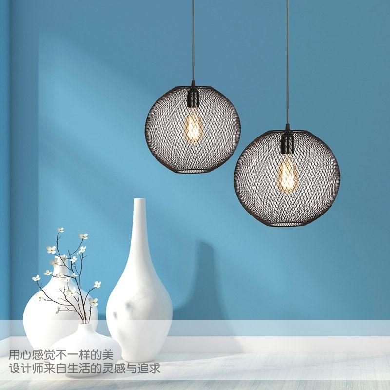 loft美式乡村复古怀旧工业风创意个性酒吧台漫网咖啡餐厅网格吊灯