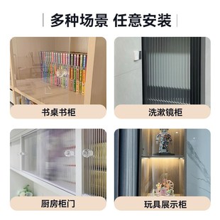 透明亚克力柜门板定制防尘书柜加装玻璃简易遮挡推拉上翻门板自装