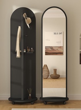 旋转全身镜穿衣落地镜挂衣架一体镜子穿衣镜女生卧室可移动试衣镜