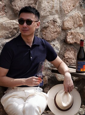 CM那不勒斯皇后长绒棉丝混纺男短袖春夏休闲polo针织T恤