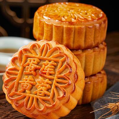 现货中秋节月饼莲蓉蛋黄大