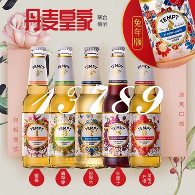 TEMPT CIDER诱惑西打果酒七号接骨木7号9号低度酒微醺酒女士甜酒