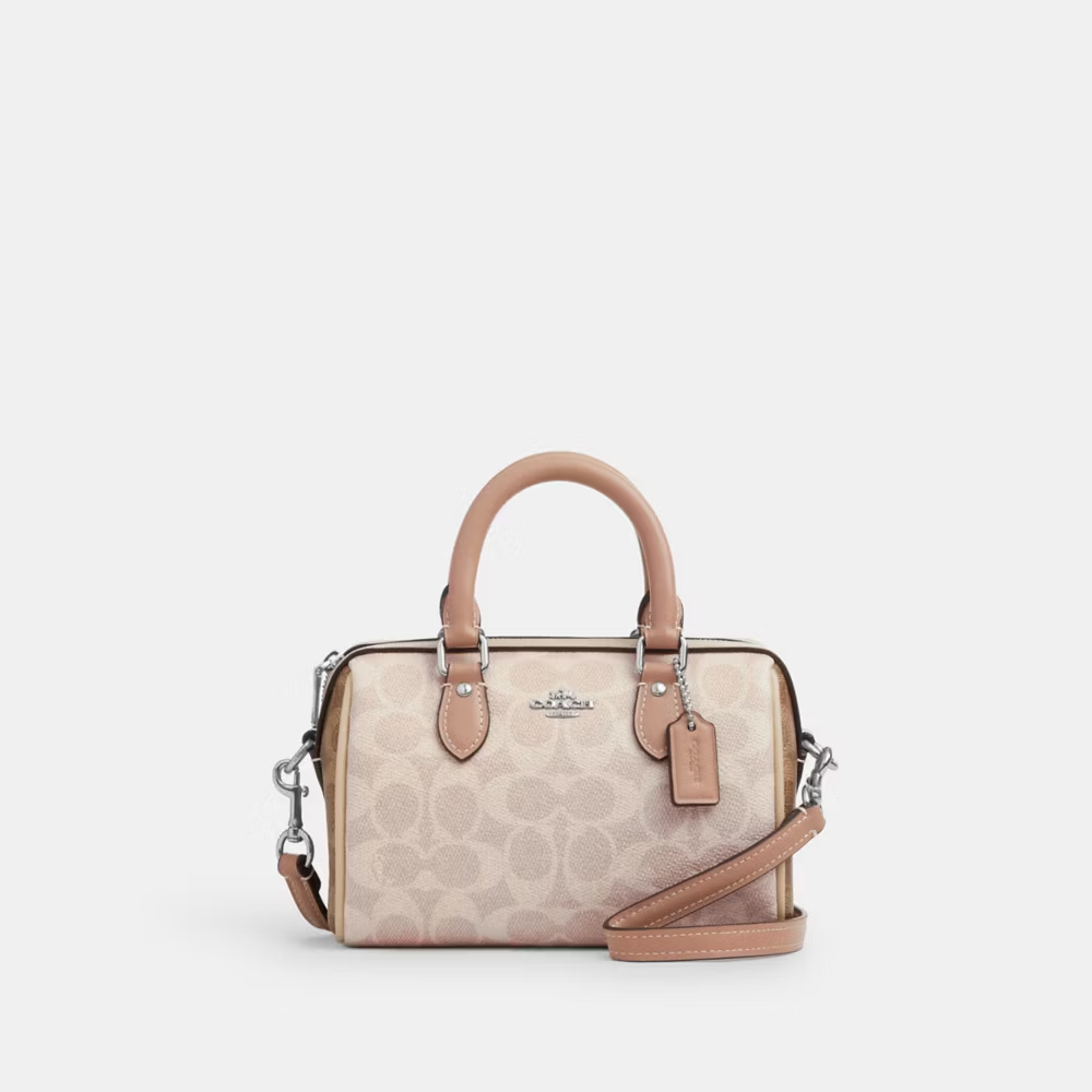 【官方正品】COACH/蔻驰女Rowan迷你波士顿老花PVC单肩斜挎手提包