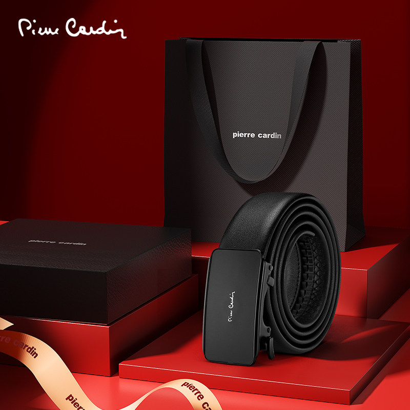 皮尔卡丹正品男士皮带2026新款高端自动扣内穿男款腰带真皮送男友