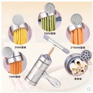 面条机小型手拧挤面器饸饹机 立麦不锈钢压面机家用手摇5模具