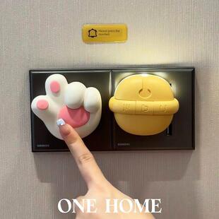 猫爪门铃家用无线高音量传呼机可爱超远距离传感器请按门铃提示贴