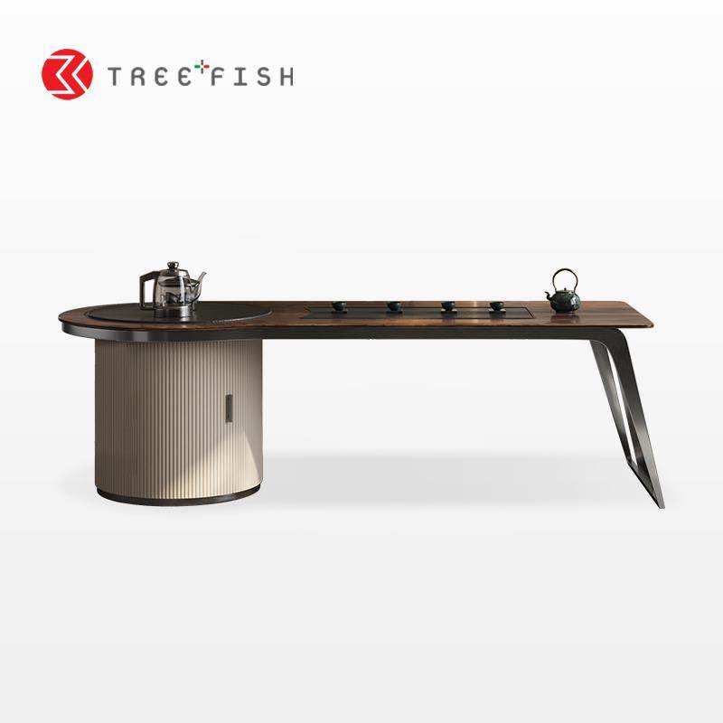 木子鱼北胡桃木茶台轻奢现代高级感别墅家用实木茶台烧水壶一体,住宅家具,家用茶台/茶桌,淘宝优惠券,粉丝福利购,淘宝优惠卷