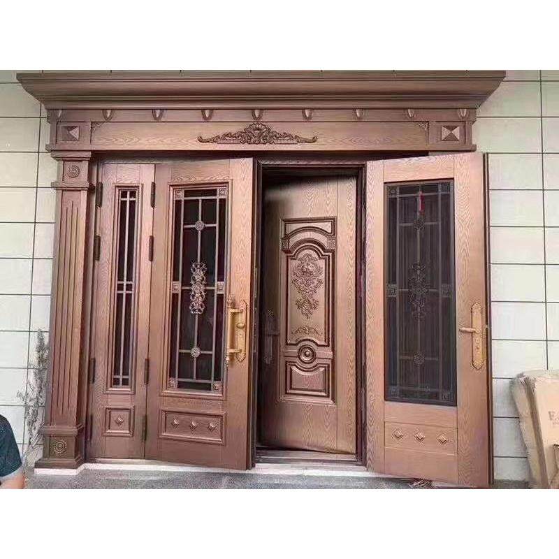锌合金玻璃金刚纱新中式仿铜拼接对开自建房堂屋农村别墅农村大门,全屋定制,机械防盗门,淘宝优惠券,粉丝福利购,淘宝优惠卷