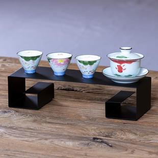 放茶具的架子茶室茶桌面铁艺茶棚摆件小型置物展示架紫砂壶茶壶架