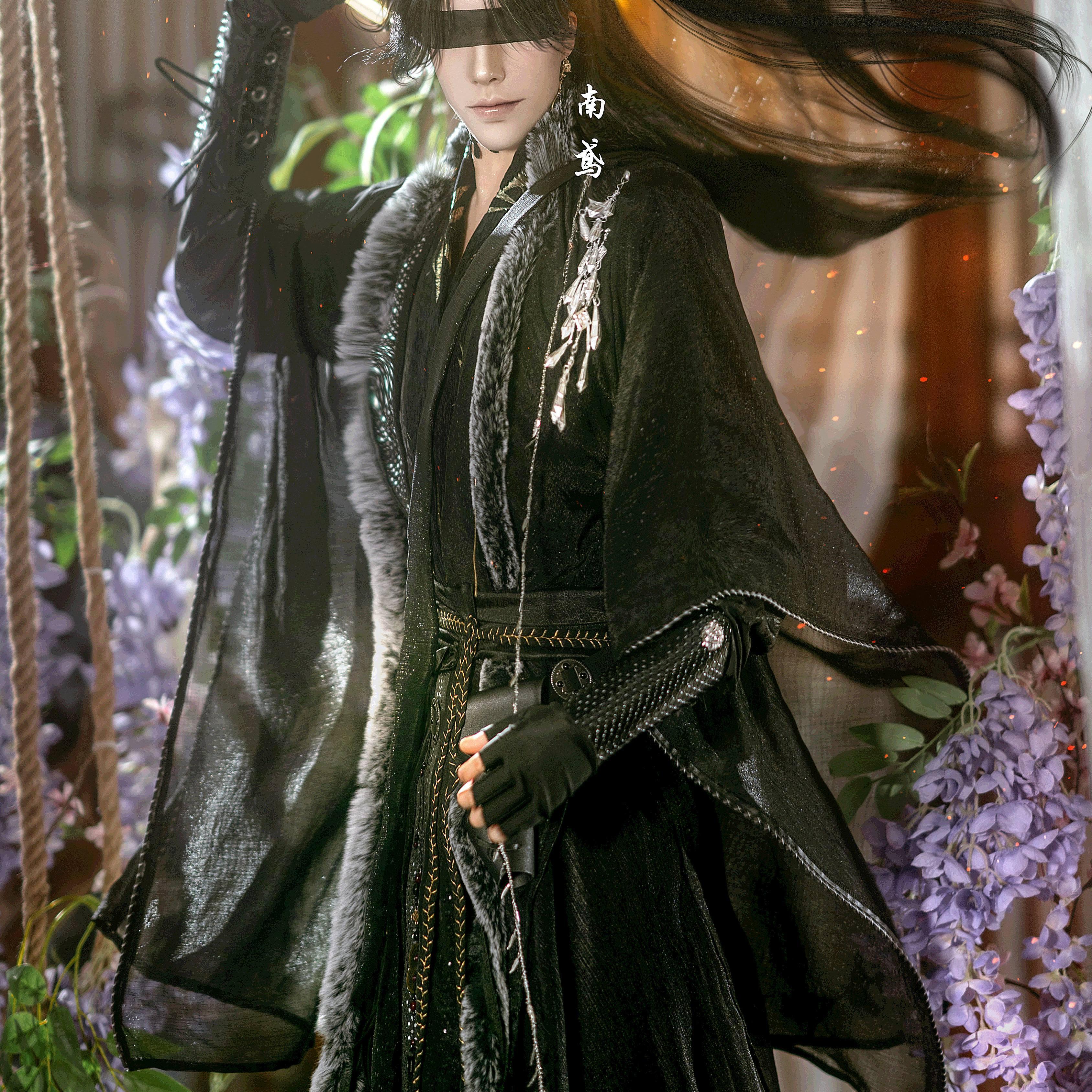 【月烈奇麟古风】黑花衍生黑瞎子|黑眼镜cos服|万用古风演出服