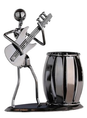 可爱小提琴创意笔筒桌面摆件儿童男孩吉他铁艺音乐装饰工艺品礼物
