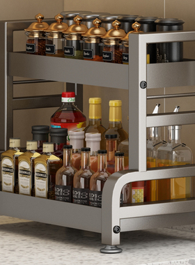 枪灰色厨房调料置物架家用台面多功能盐调味罐刀架筷子筒收纳盒子