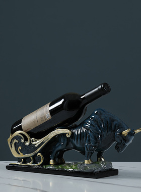 招财华尔街牛酒架摆件红酒架子葡萄酒收纳酒柜装饰品摆设美式创意