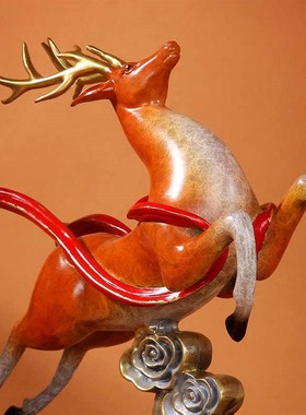 【鹿摆件】天鹿凌云铜摆件铜鹿家居客厅装饰品送礼礼品工艺品礼物