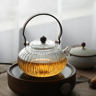 茶具 加厚耐高温煮茶器蒸茶壶玻璃提梁壶烧水泡茶壶保温电陶炉套装