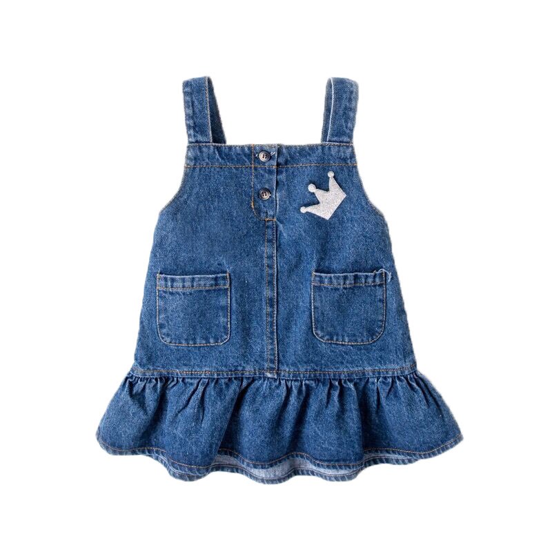 女宝宝春夏装2020新款儿童牛仔背带裙女童女孩洋气休闲吊带连衣裙