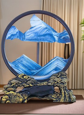 创意沙漏流沙画摆件艺术轻奢装饰品客厅桌面办公室电视柜玄关家居