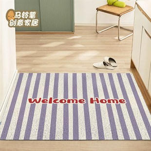 简约条纹入户门地垫玄关进门门垫家用防水防滑脚垫可裁剪定制地毯