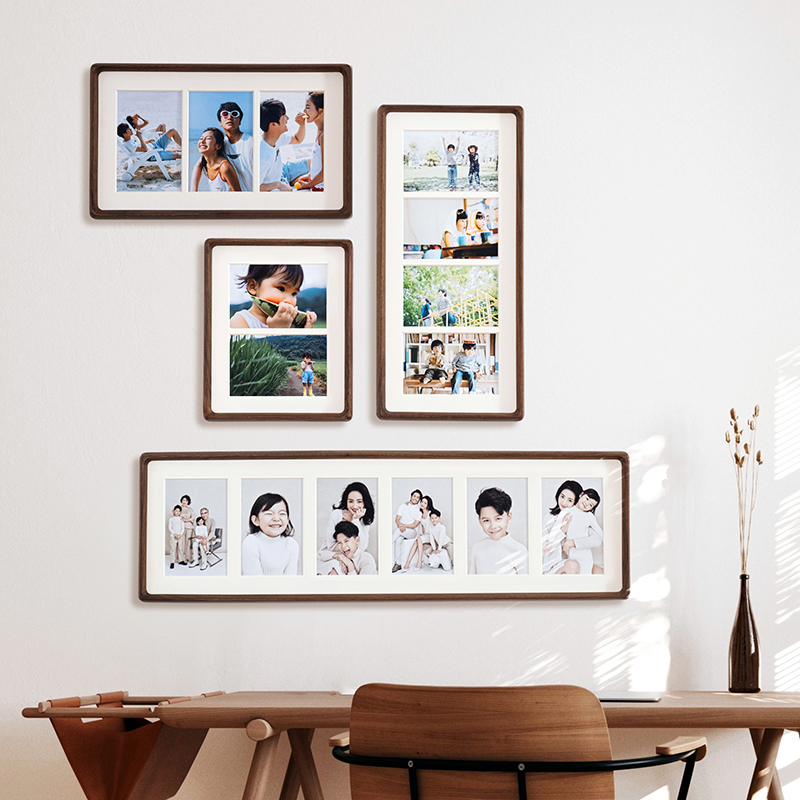婚纱照相框打印结婚照情侣三连框宝宝成长多孔挂墙洗照片定制礼物