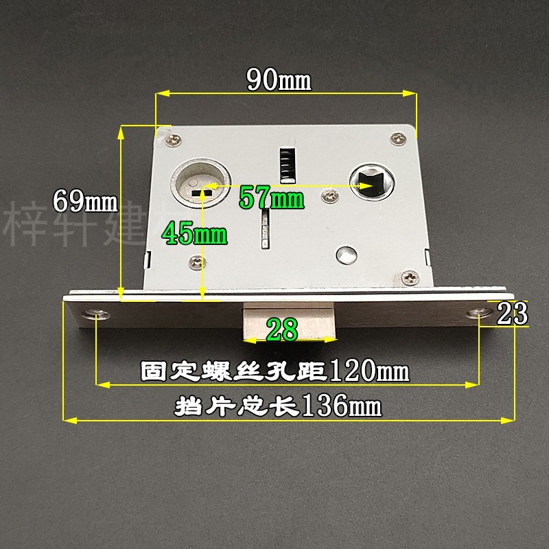 5745大单舌 十字孔 卫生间室内门锁具 孔距140带钥匙房门锁配件