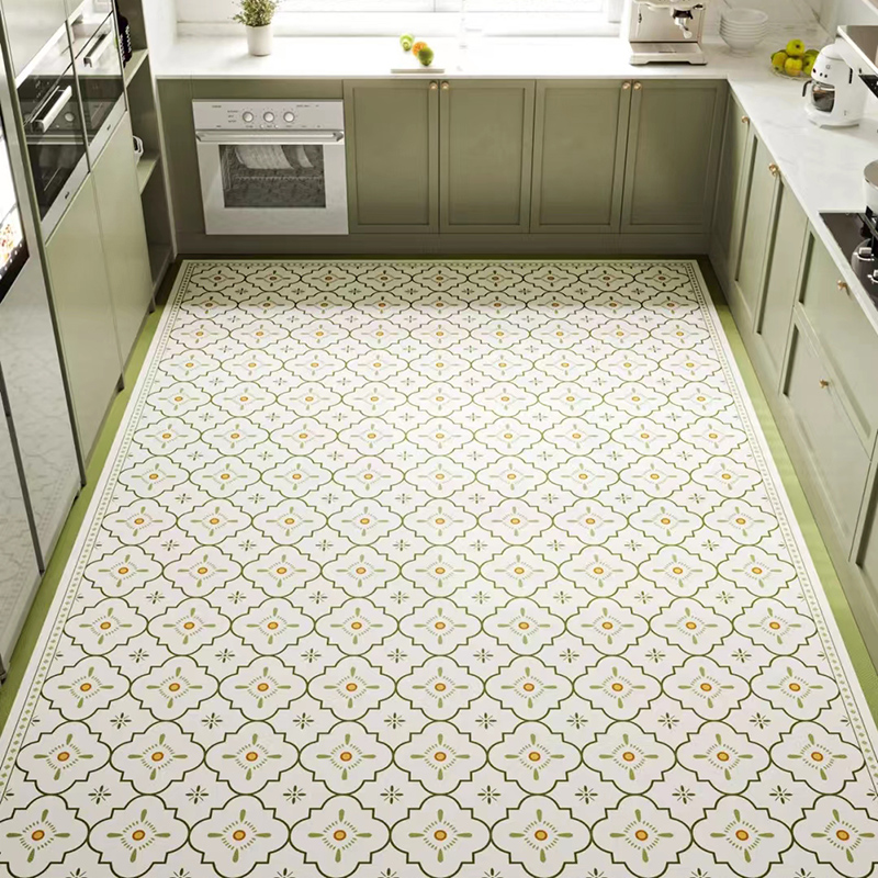 pvc厨房地垫防滑防油防水耐脏家用地板垫子可擦免洗入户皮革地毯