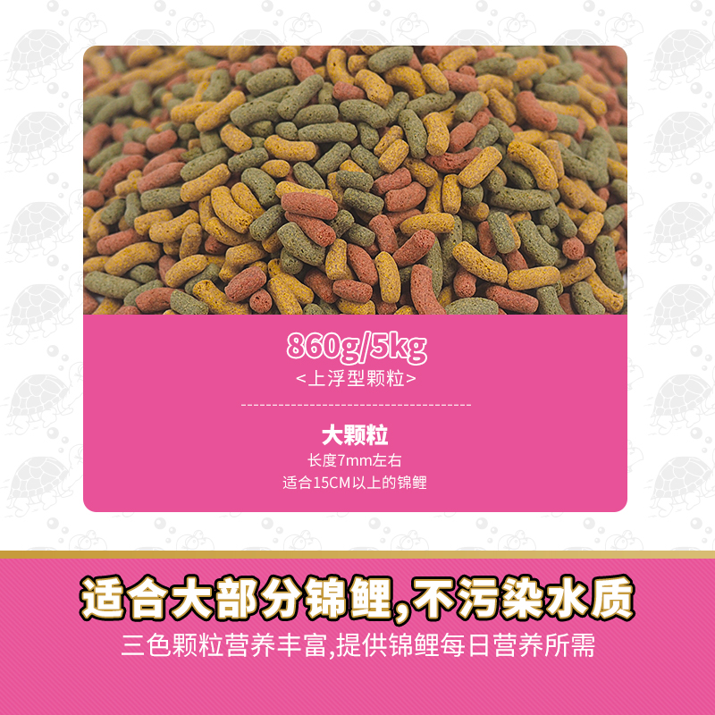 寸金三色鱼食增色增体不浑水锦鲤鱼专用饲料上浮型颗粒观赏鱼粮