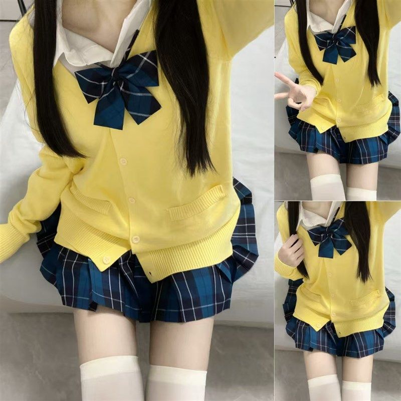 jk制服女秋冬毛衣外套长袖衬衫毛衣针织衫开衫学院风显瘦百搭上衣